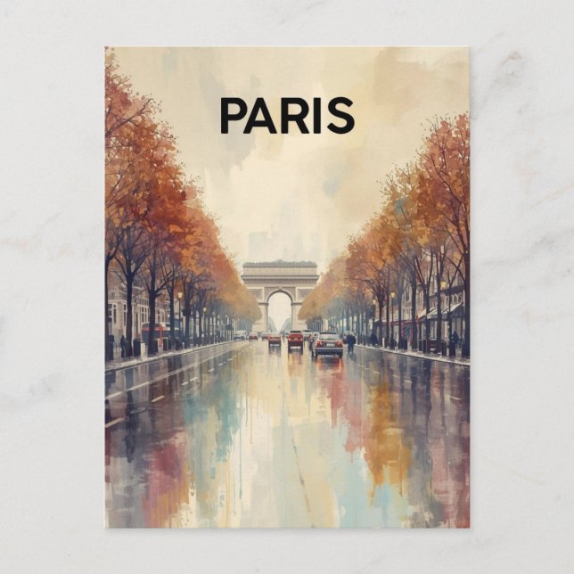 Cartão Postal Arco do Triunfo de Paris (Frente)