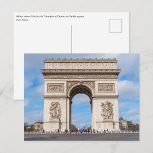 Cartão Postal Arco do Triunfo em Paris, França