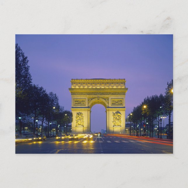 Cartão Postal Arco do Triunfo, Paris, França, (Frente)