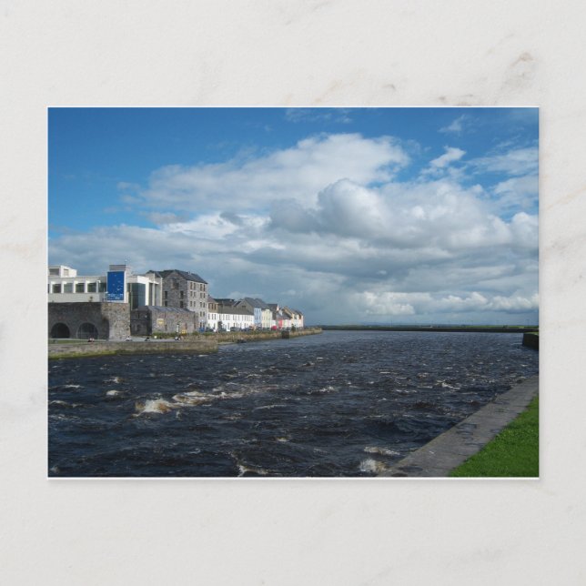Cartão Postal Arco Espanhol e Long Walk, Galway. (Frente)