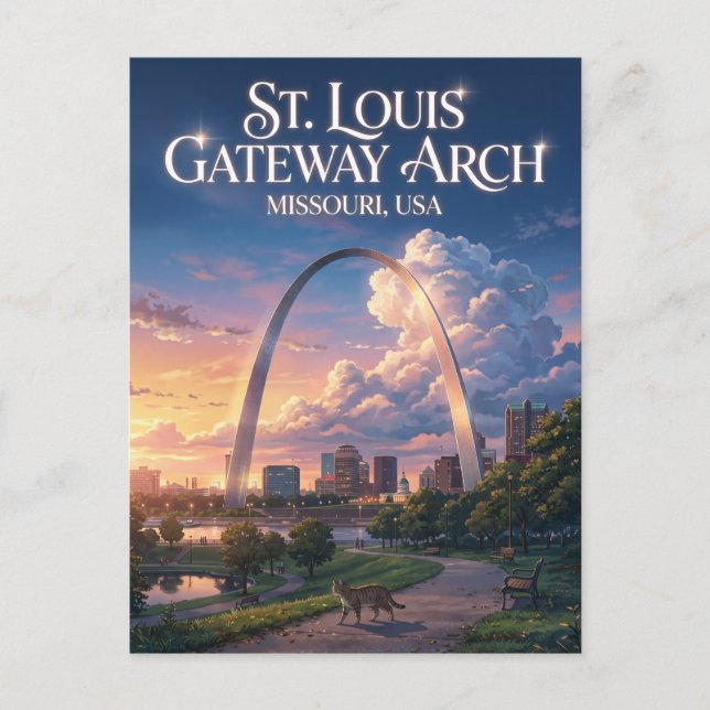 Cartão Postal Arco Gateway de St. Louis Missouri (Frente)