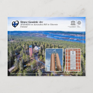 Cartão Postal Arco Geodésico AVASAKSA Aavasaksa, da UNESCO -