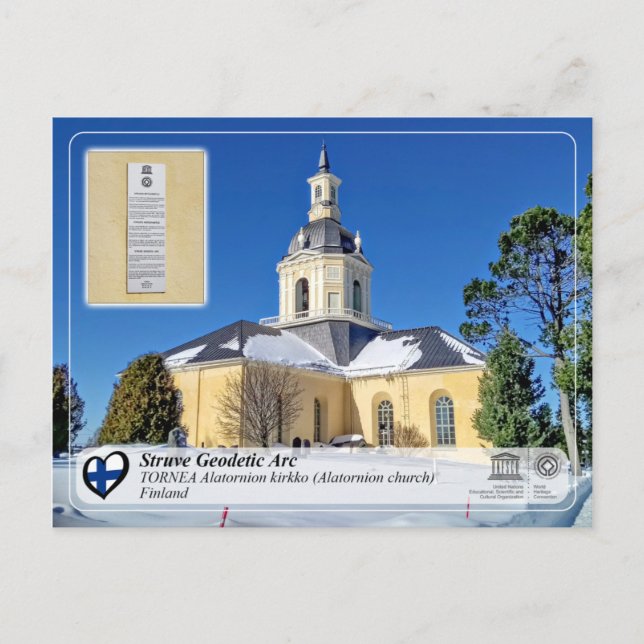 Cartão Postal Arco Geodésico - TORNEA Alatornion kirkko (Frente)