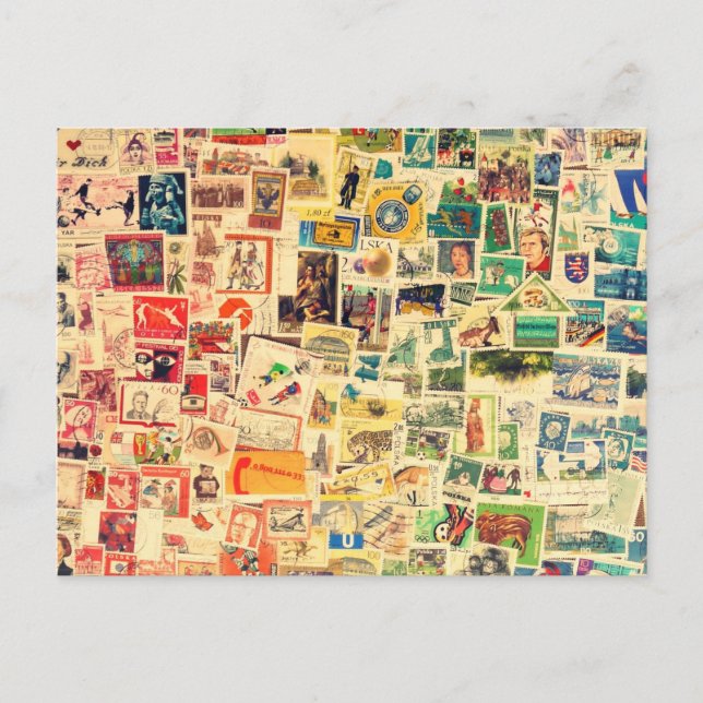 Cartão Postal Arco-Íris Carimbos (Frente)