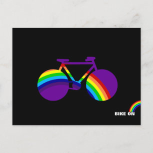 Cartão Postal arco-íris de bicicleta e cor