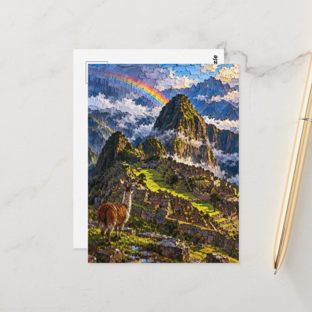 Cartão Postal Arco-íris de Machu Picchu (Frente/Verso In Situ)