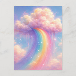 Cartão Postal Arco-íris de Nuvem Sonhadora - Estilo de Pintura P