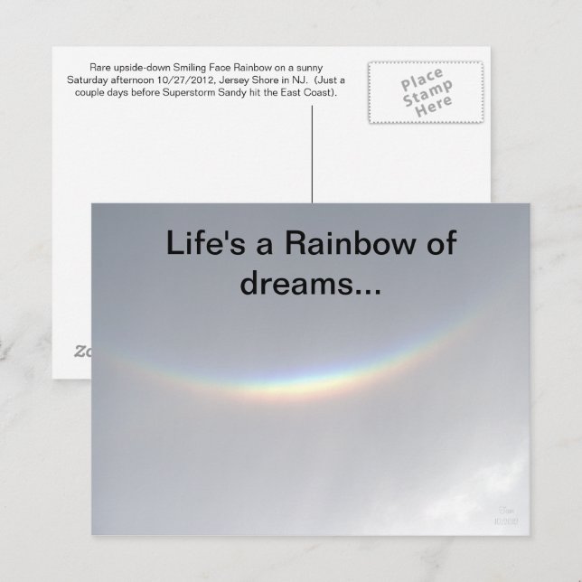 Cartão Postal Arco-Íris de Sonhos ao contrário do Arco-Íris (Frente/Verso)