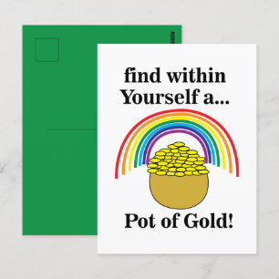 Cartão Postal Arco-Íris Encontre Dentro De Si Um Pote Dourado