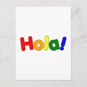 Cartão Postal Arco-Íris Espanhol Alô: Espanol Iris Hola