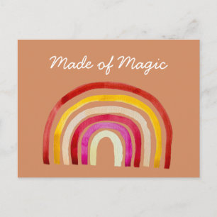 Cartão Postal Arco-íris retrô fofo aquarela