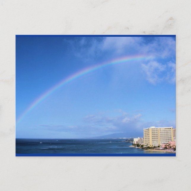 Cartão Postal Arco-íris sobre Honolulu, Havaí (Frente)