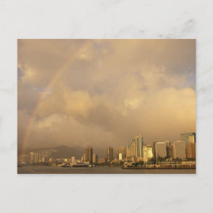 Cartão Postal Arco-íris sobre Honolulu, Havaí, EUA 3