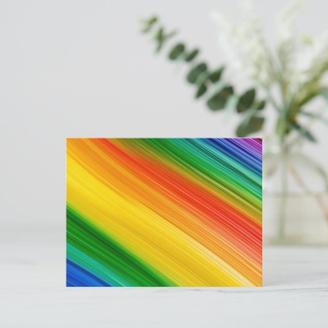Cartão Postal Arco-íris Vibrante de Cores (Em pé/Frente)
