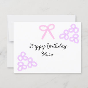 Cartão Postal Arco rosa roxo floral pastel feliz aniversário 