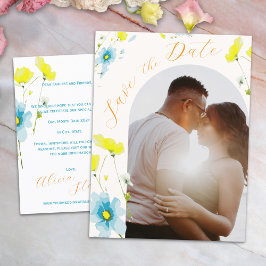 Cartão Postal Arco Rústico Simples com 1 Foto - Save the Date