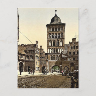 Cartão Postal Arco torre, Lubeck, Alemanha raro Fotochrom