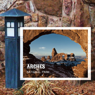 Cartão Postal Arco Turret através da Janela Norte, Arches NP Uta