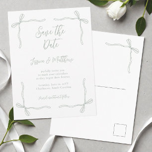Cartão Postal Arcos e Votos de Verde Salvia para Casamento Save
