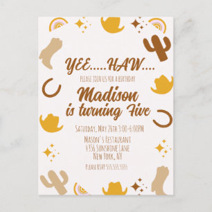 Cartão Postal Arcos-íris e Rodeios Groovy Aniversário  