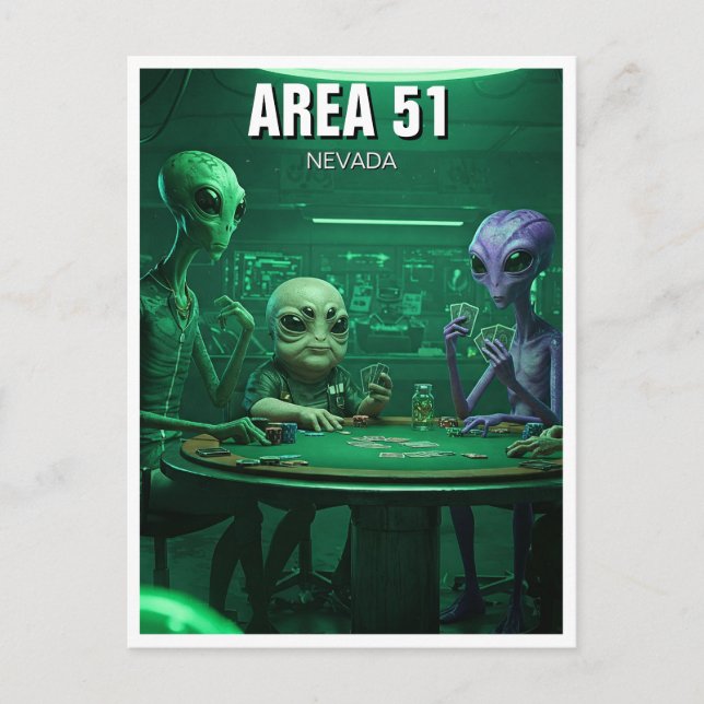 Cartão Postal Área 51 Aliens de Nevada (Frente)