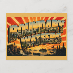 Cartão Postal Área de Canoagem Boundary Waters MN Arte de Viagem