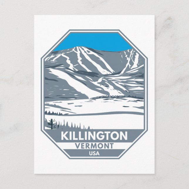 Cartão Postal Área de esqui de Killington Vermont (Frente)