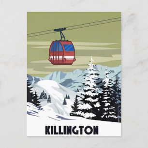 Cartão Postal Área de esqui de Killington, Winter Vermont Vintag