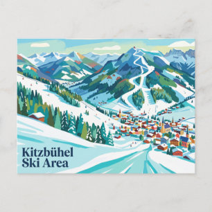 Cartão Postal Área de Esqui Kitzbühel Áustria