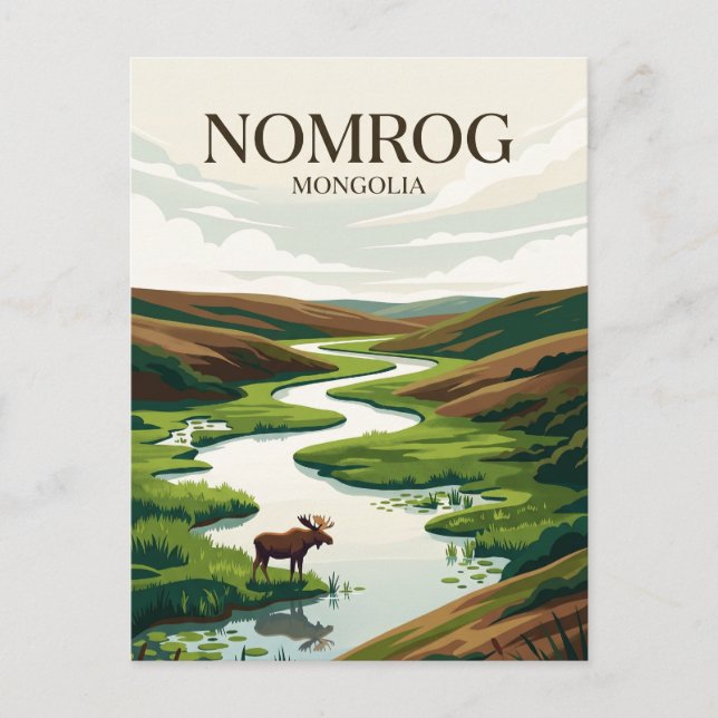 Cartão Postal Área de Proteção Estrita Nomrog Mongólia (Frente)