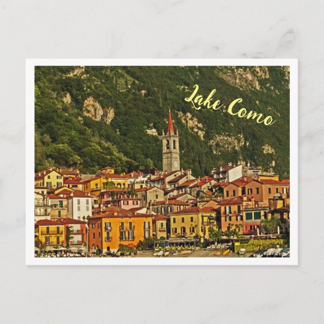 Cartão Postal área do Lago de Como, Distrito dos Lagos Italianos (Frente)