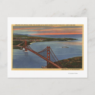 Cartão Postal Áreas de ponte e baía de portões de Ouro