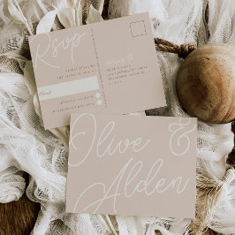 Cartão Postal Areia | Script Watermark Meal Choice RSVP