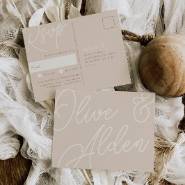 Cartão Postal Areia | Script Watermark Meal Choice RSVP