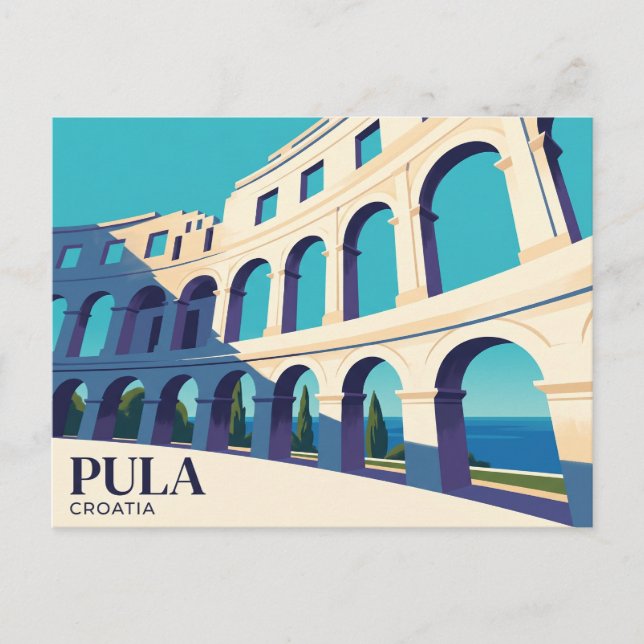 Cartão Postal Arena de Pula Croácia (Frente)