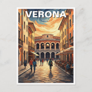 Cartão Postal Arena de Verona Itália Viagem