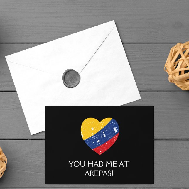 Cartão Postal Arepas Funny Quote Comida Colombiana (Colombia Arepas Flag Quote)