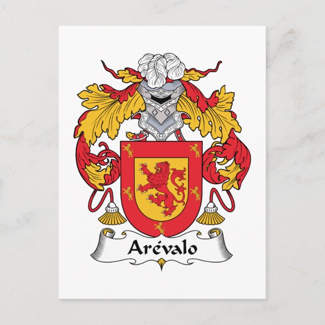 Cartão Postal Arevalo Family Crest (Frente)