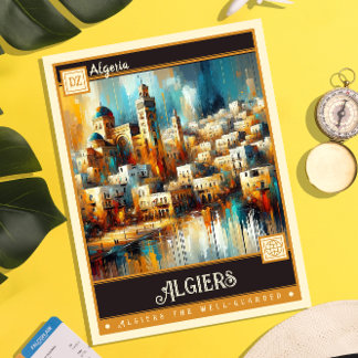 Cartão Postal Argel, Argélia | Vintage Painting