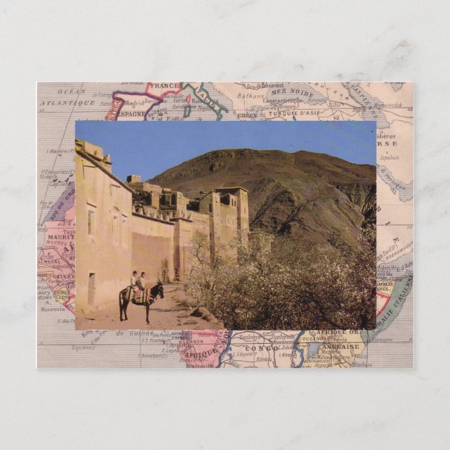 Cartão Postal Argel, cidade murada, sul de Marrocos (Frente)