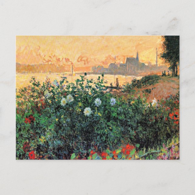 Cartão Postal Argenteuil, Flores à Beira do Rio, (Frente)