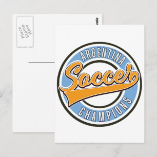 Cartão Postal Argentina Campeões de Futebol
