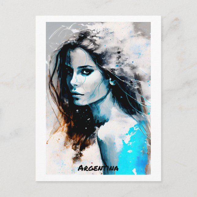 Cartão Postal Argentina Cartão-postal - Coleção Mundial de Mulhe (Frente)