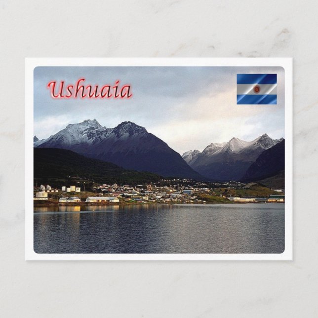 Cartão Postal Argentina - Ushuaia - Por Noite - (Frente)