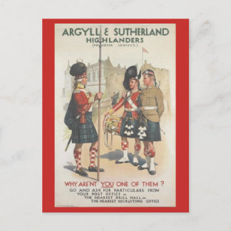 Cartão Postal Argyll e Terland Highlanders