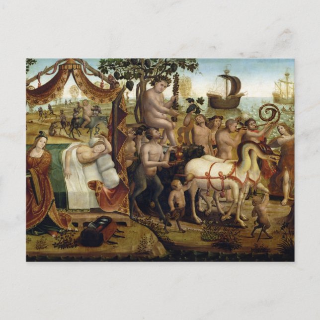 Cartão Postal Ariadne em Naxos, da História de Theseus (petróleo (Frente)