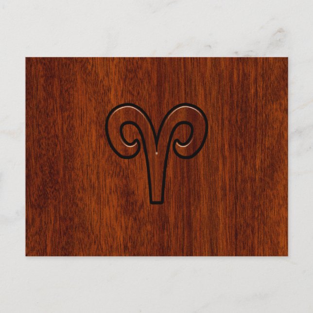 Cartão Postal Aries assine Mahogany como impressão decor (Frente)