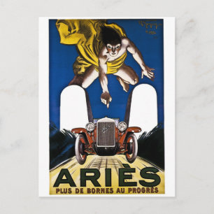 Cartão Postal Aries Automobile - Vintage French Advertisement
