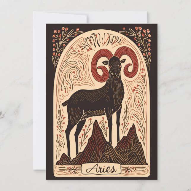 Cartão postal - Aries Celestial Arte Zodiac (Frente)