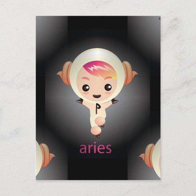 Cartão Postal áries kawaii (Frente)